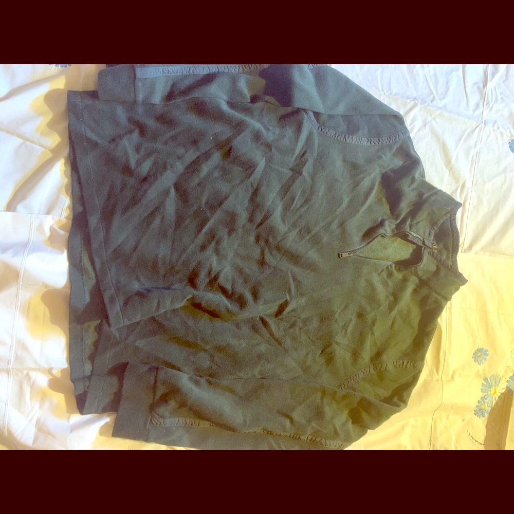 Green polo sweat shirt